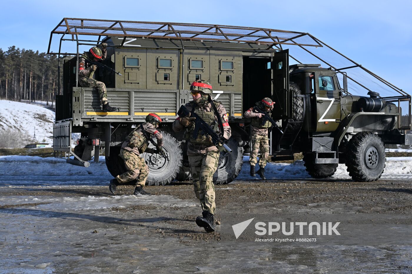 Russia National Guard Cadets Training