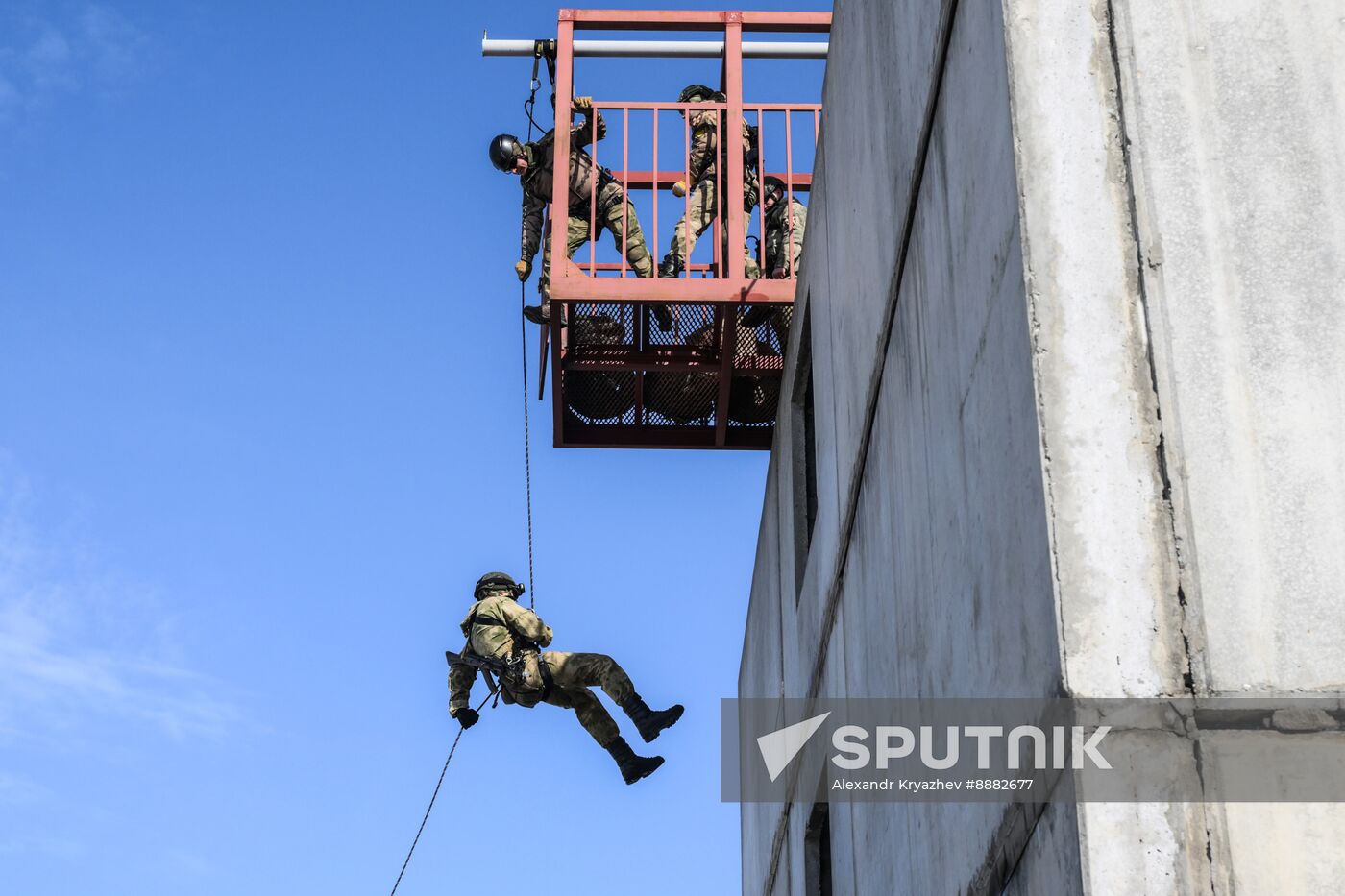 Russia National Guard Cadets Training