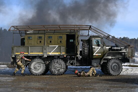 Russia National Guard Cadets Training
