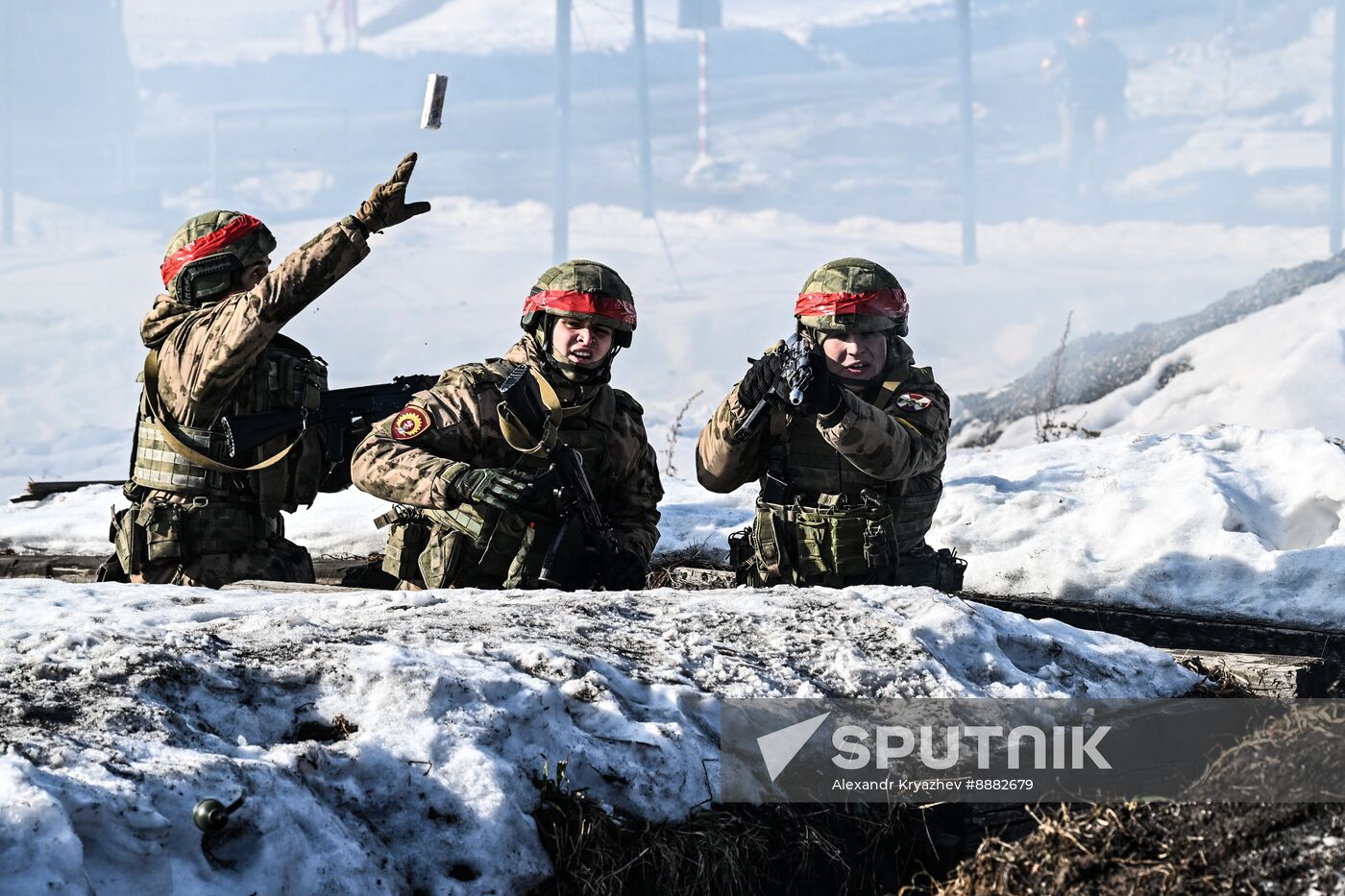 Russia National Guard Cadets Training