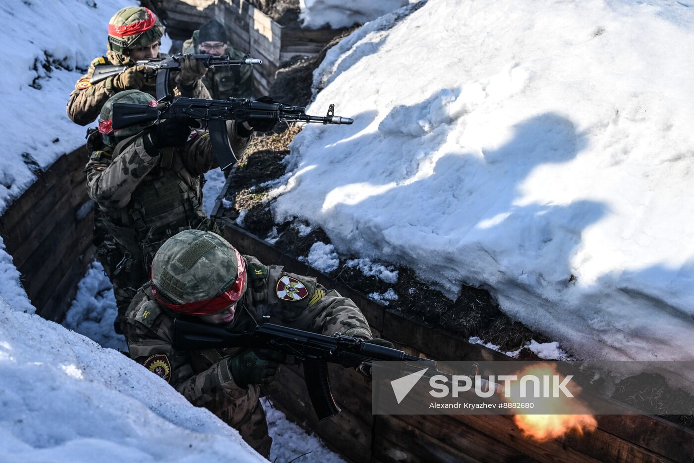 Russia National Guard Cadets Training