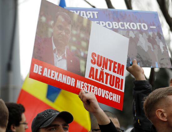 Moldova Opposition Politician Court Rally