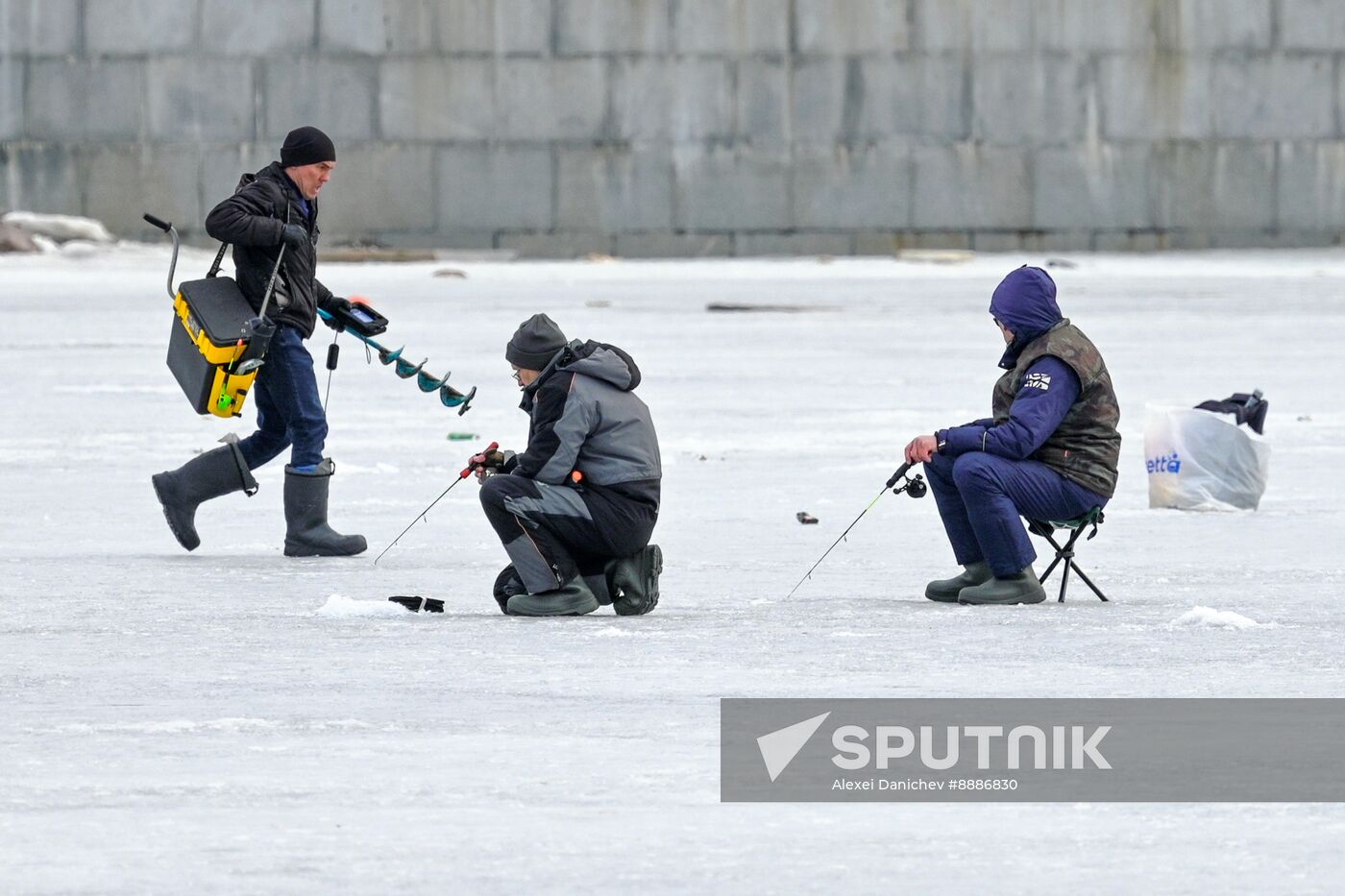 Russia Ice Fishing