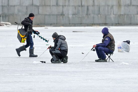 Russia Ice Fishing