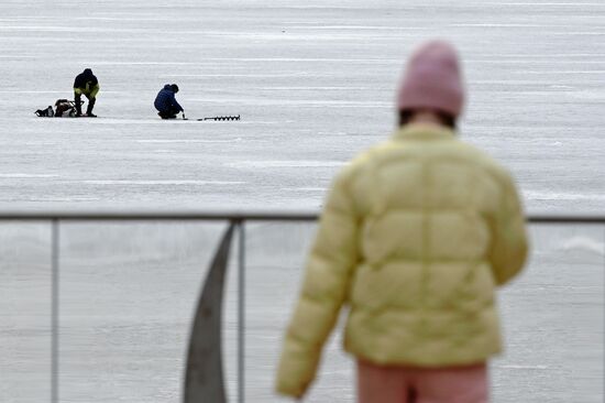 Russia Ice Fishing