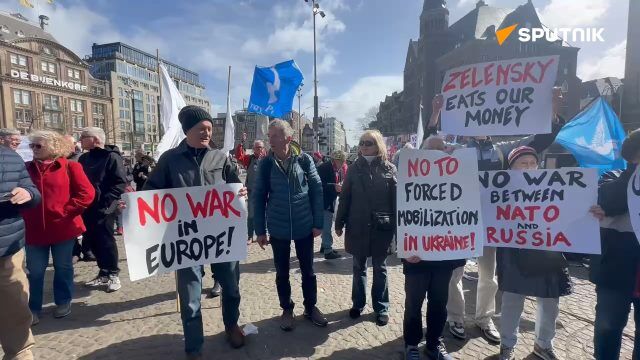 Dozens of people have taken part in a demonstration in Amsterdam