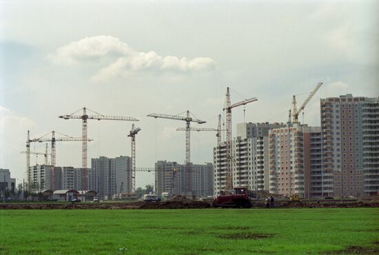 Maryinsky Park residential area construction in Moscow