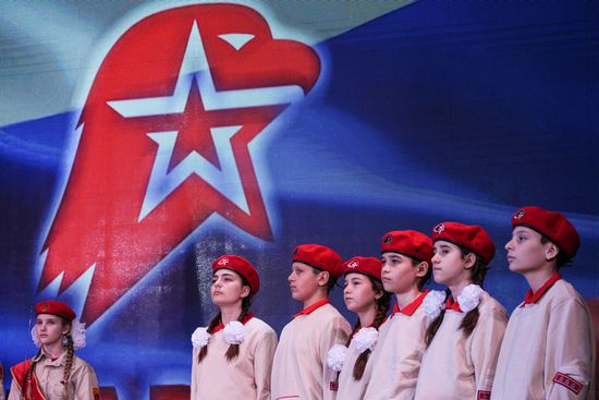 Russia DPR Young Army Members Oath Taking