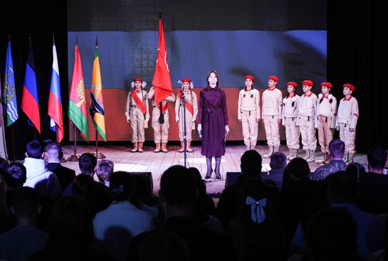 Russia DPR Young Army Members Oath Taking