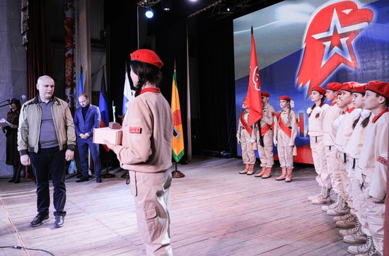 Russia DPR Young Army Members Oath Taking