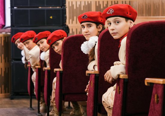 Russia DPR Young Army Members Oath Taking