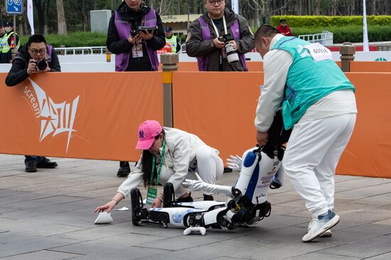 China Humanoid Robot Half Marathon