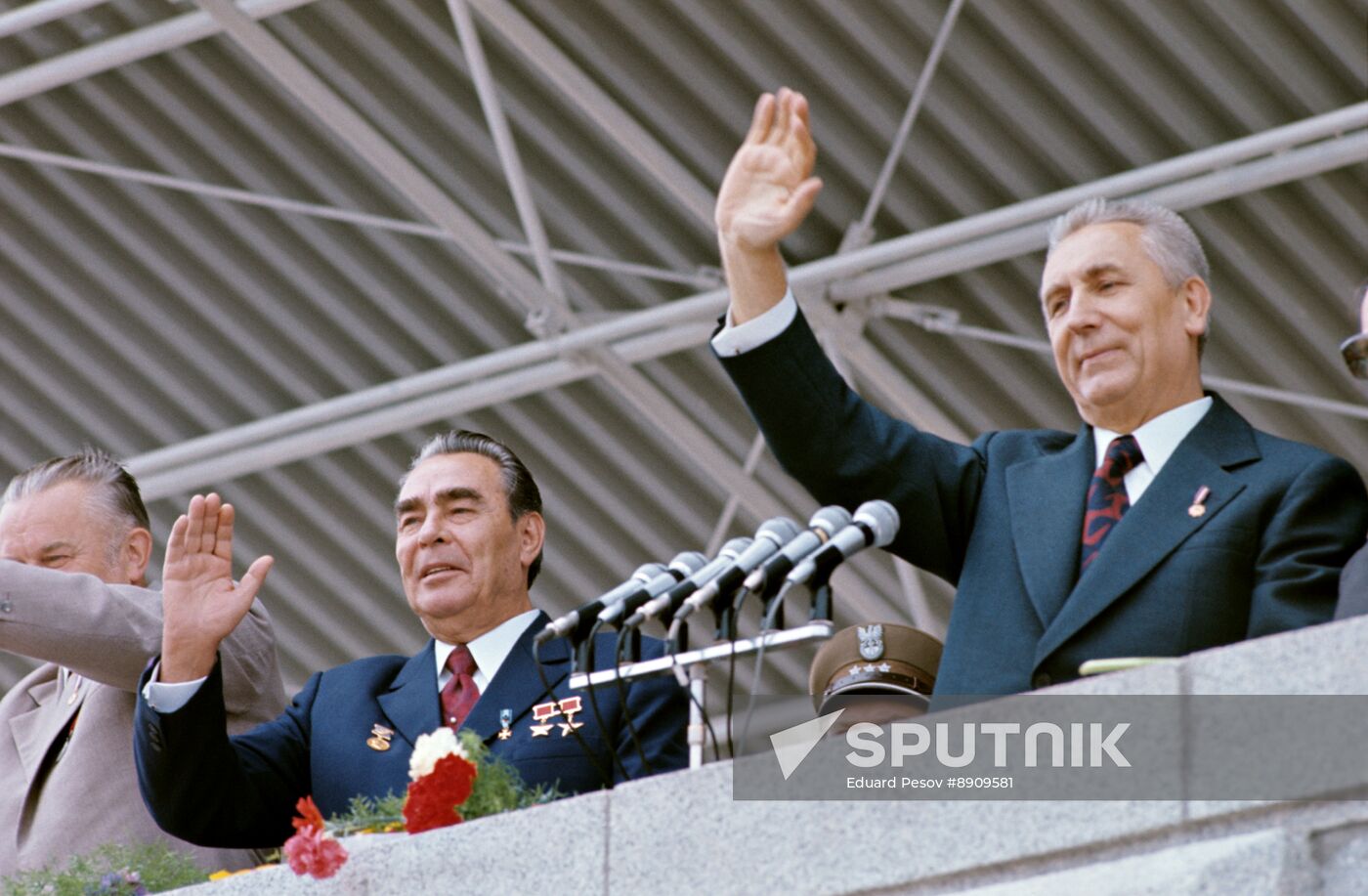 Leonid Brezhnev visits Polant on 30th anniversary of Polish People's Republic