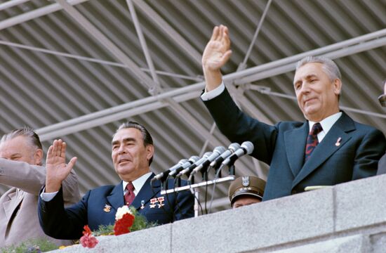 Leonid Brezhnev visits Polant on 30th anniversary of Polish People's Republic