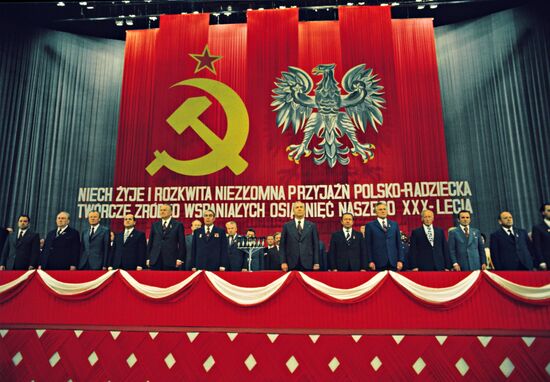 Leonid Brezhnev visits Polant on 30th anniversary of Polish People's Republic