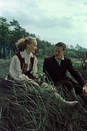 Members of amateur dance ensemble of Estonia