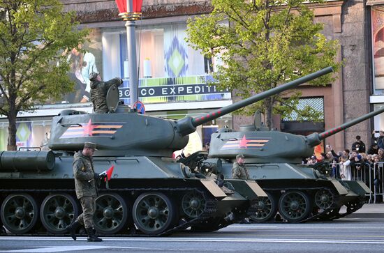 Russia WWII Victory Parade Rehearsal