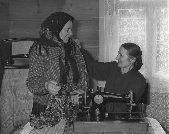 Distinguished milkmaid Lidia Osiyuk from Zhdanov Collerctive Farm
