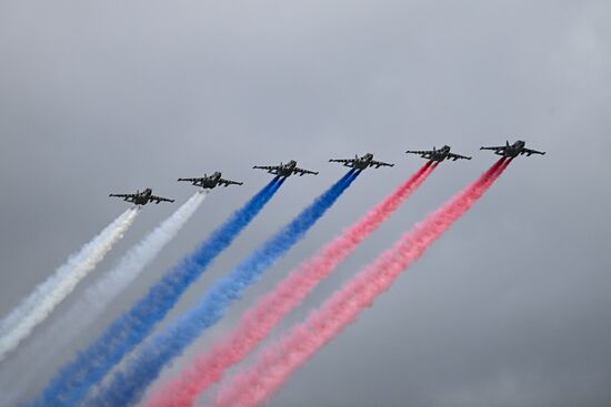 Russia WWII Victory Parade Aerial Rehearsal