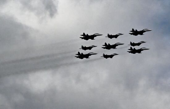 Russia WWII Victory Parade Aerial Rehearsal