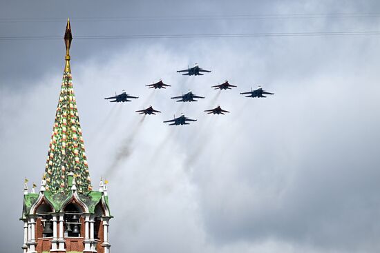 Russia WWII Victory Parade Aerial Rehearsal
