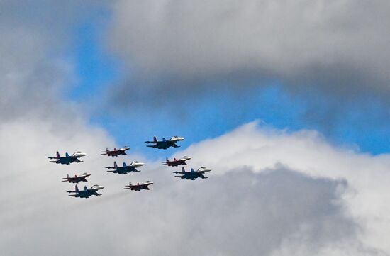 Russia WWII Victory Parade Aerial Rehearsal