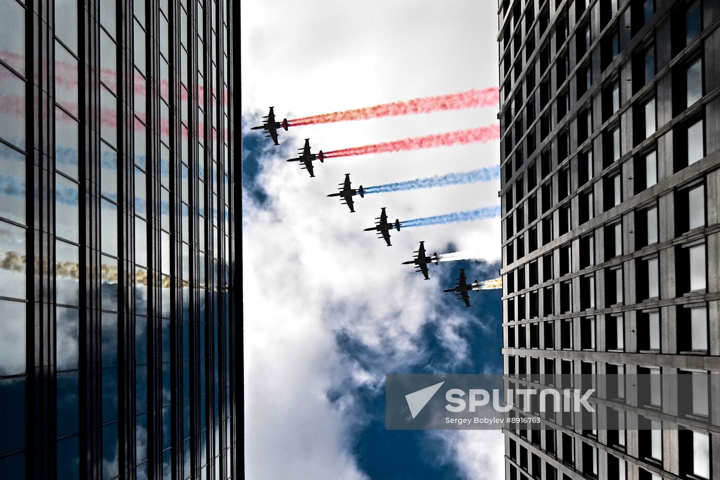 Russia WWII Victory Parade Aerial Rehearsal