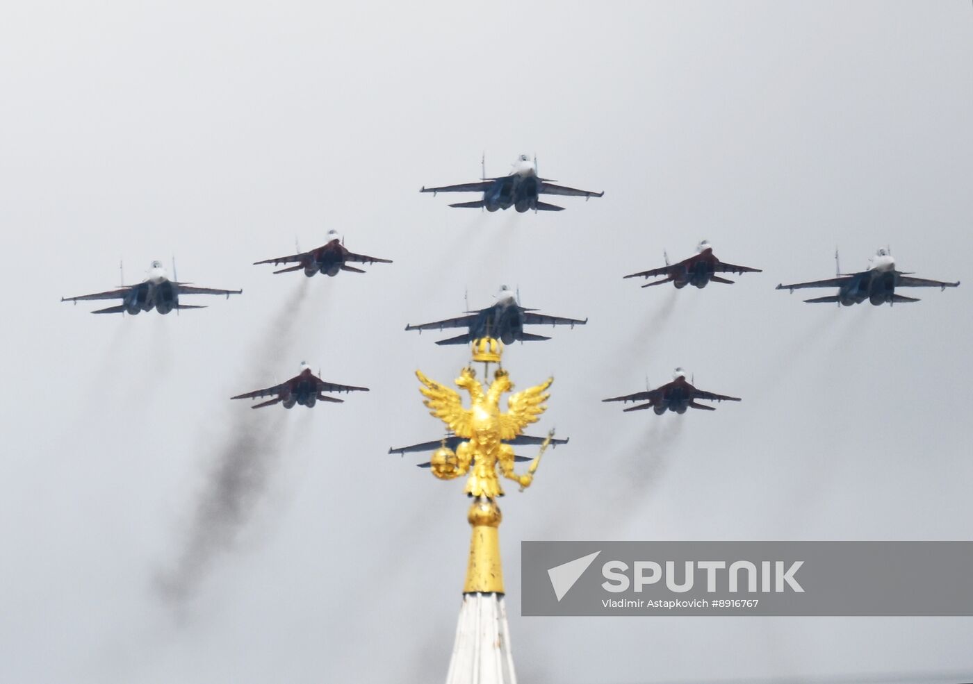 Russia WWII Victory Parade Aerial Rehearsal