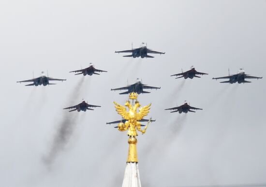 Russia WWII Victory Parade Aerial Rehearsal