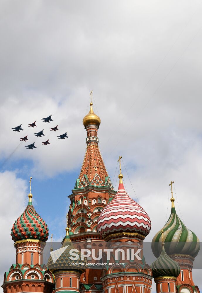 Russia WWII Victory Parade Aerial Rehearsal