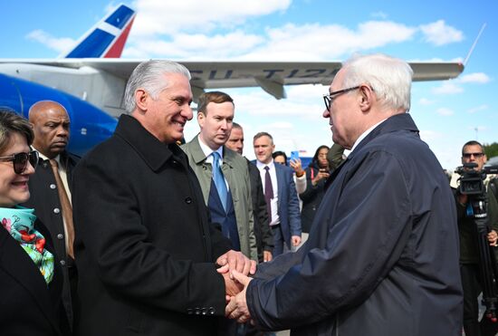 President of Cuba Miguel Diaz-Canel Bermudez arrives in Moscow to attend celebrations to mark 80th anniversary of Victory