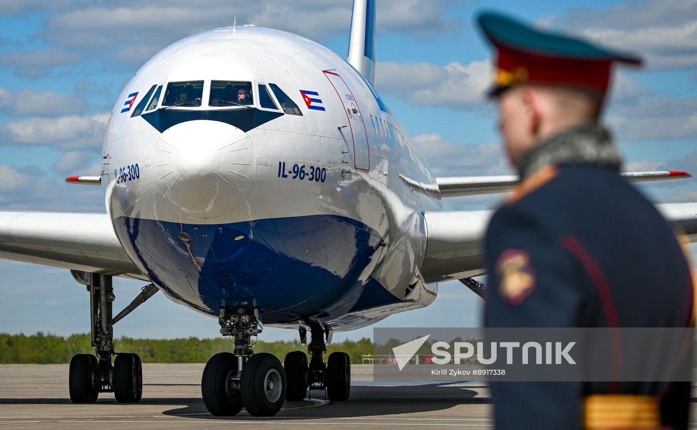President of Cuba Miguel Diaz-Canel Bermudez arrives in Moscow to attend celebrations to mark 80th anniversary of Victory