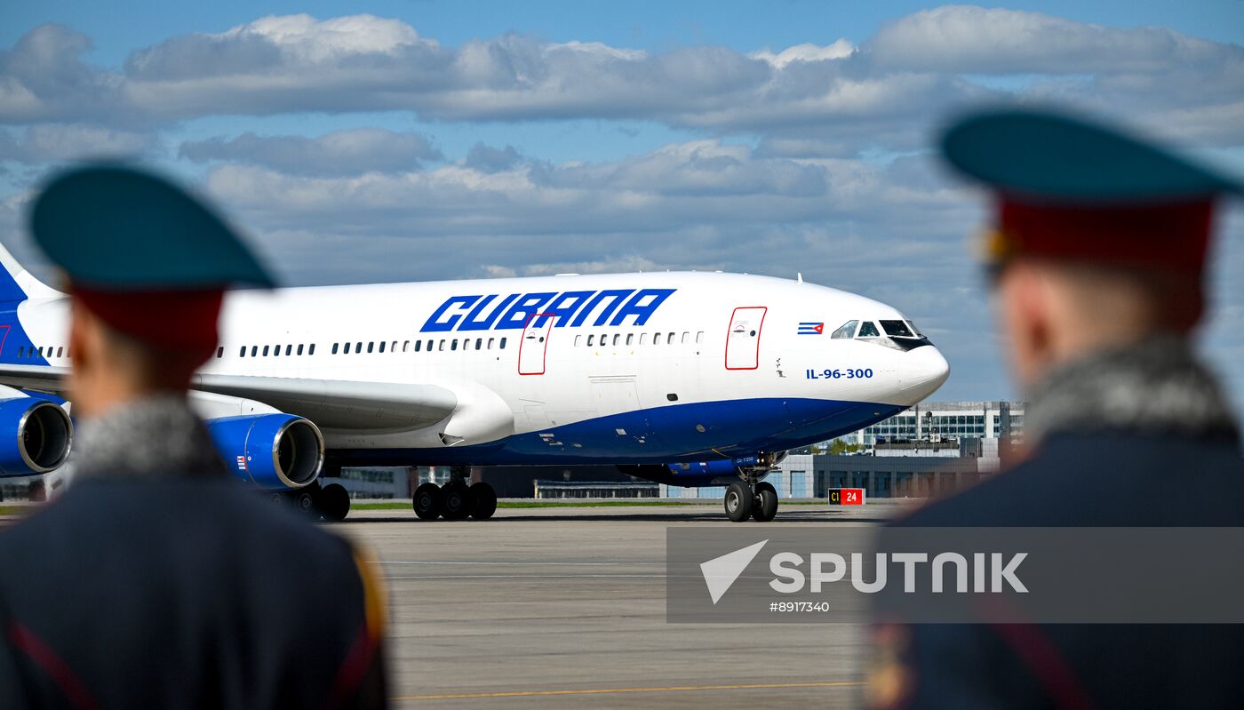President of Cuba Miguel Diaz-Canel Bermudez arrives in Moscow to attend celebrations to mark 80th anniversary of Victory