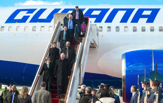 President of Cuba Miguel Diaz-Canel Bermudez arrives in Moscow to attend celebrations to mark 80th anniversary of Victory