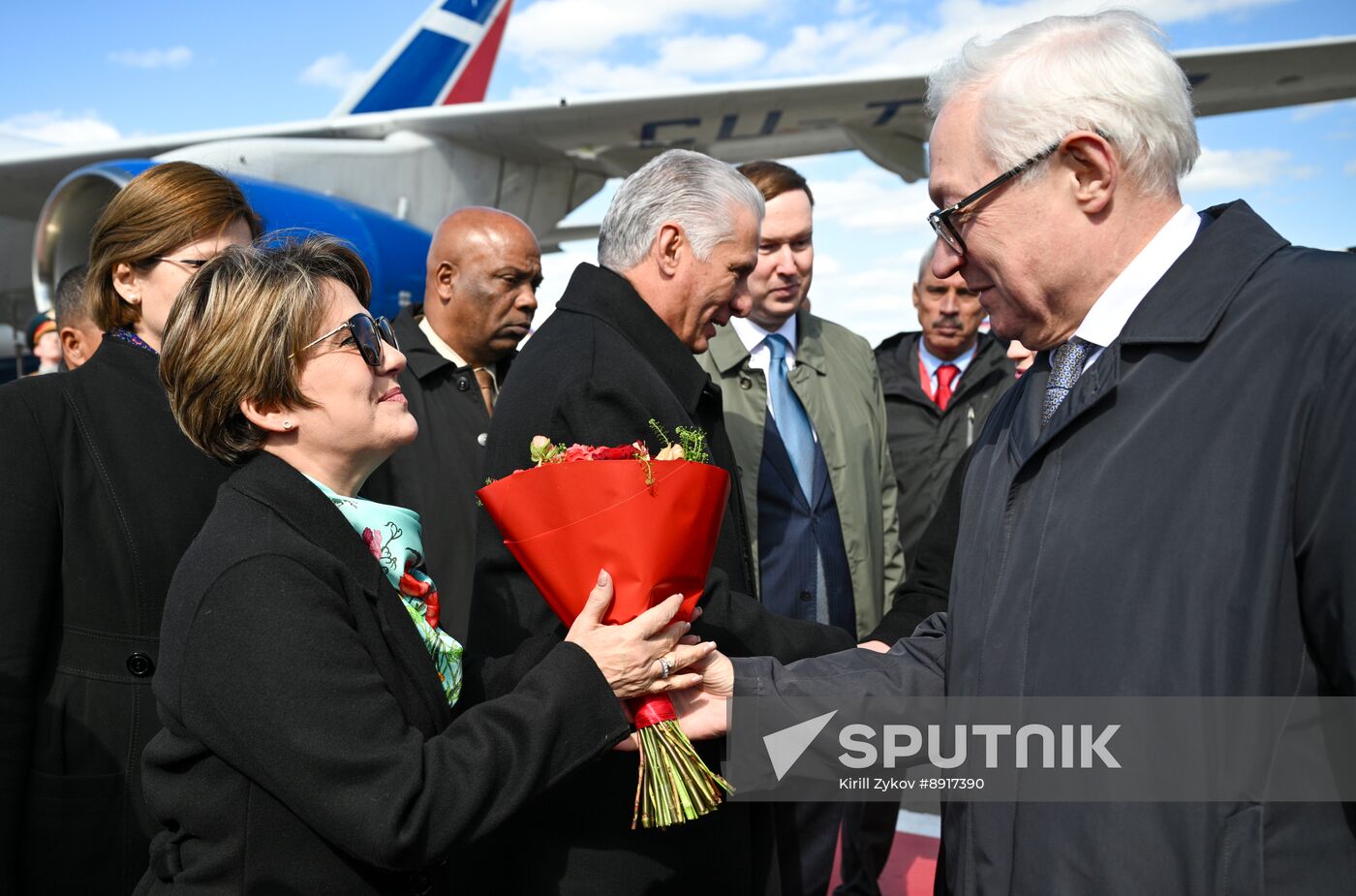President of Cuba Miguel Diaz-Canel Bermudez arrives in Moscow to attend celebrations to mark 80th anniversary of Victory