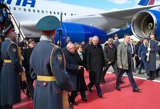 President of Cuba Miguel Diaz-Canel Bermudez arrives in Moscow to attend celebrations to mark 80th anniversary of Victory