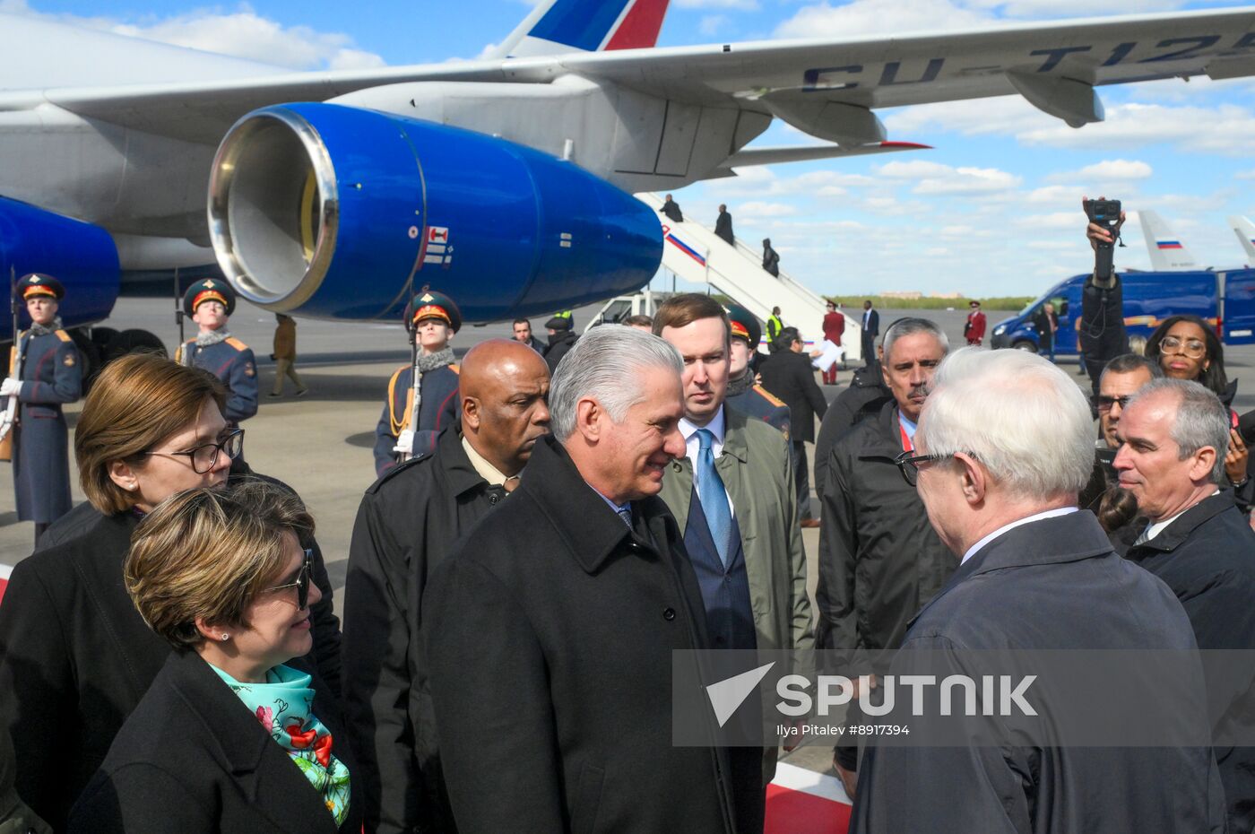 President of Cuba Miguel Diaz-Canel Bermudez arrives in Moscow to attend celebrations to mark 80th anniversary of Victory