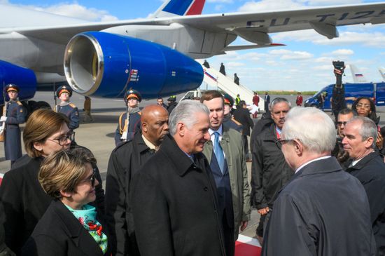 President of Cuba Miguel Diaz-Canel Bermudez arrives in Moscow to attend celebrations to mark 80th anniversary of Victory