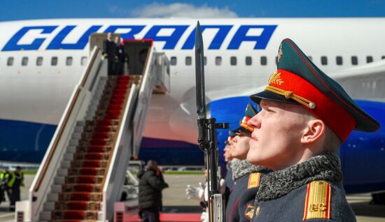 President of Cuba Miguel Diaz-Canel Bermudez arrives in Moscow to attend celebrations to mark 80th anniversary of Victory