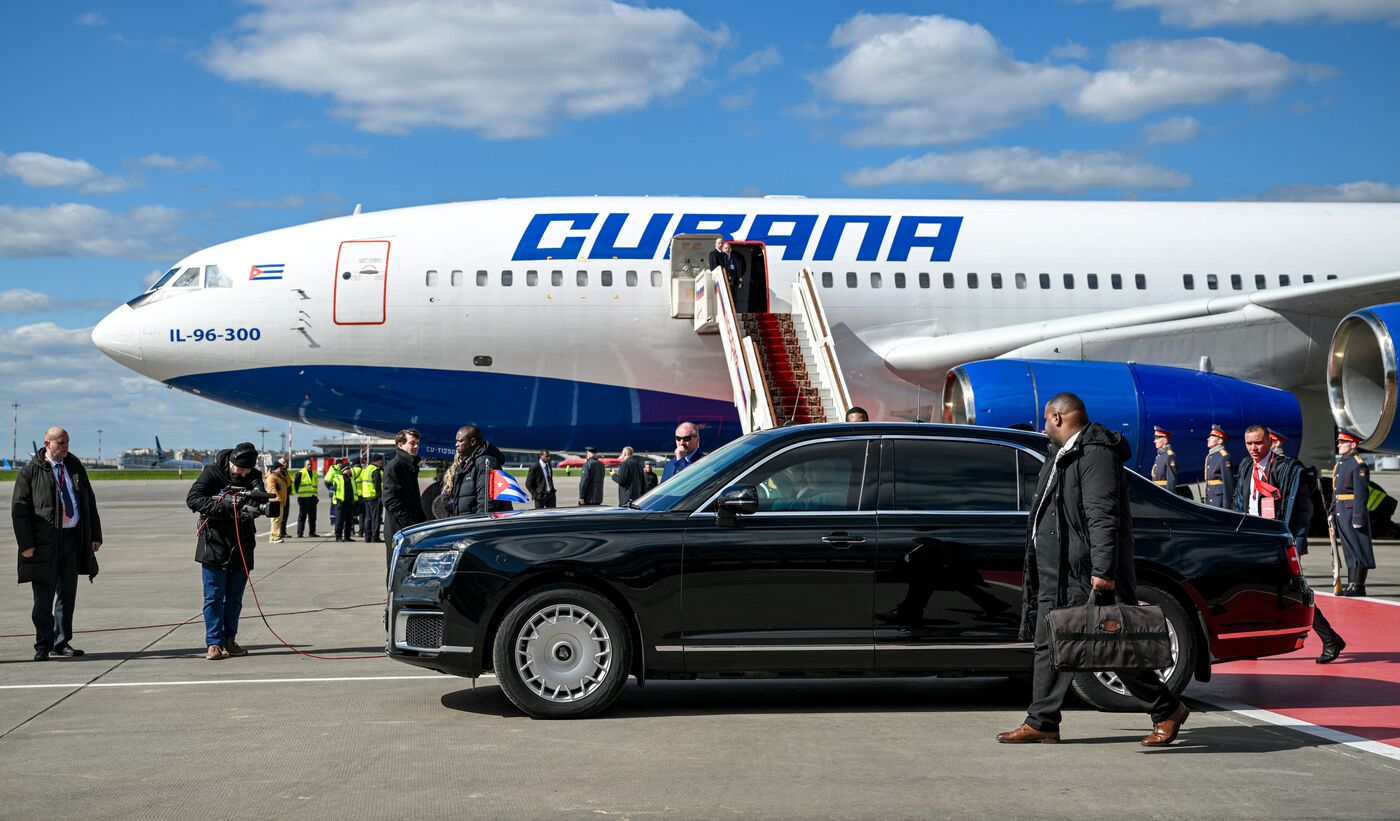 President of Cuba Miguel Diaz-Canel Bermudez arrives in Moscow to attend celebrations to mark 80th anniversary of Victory