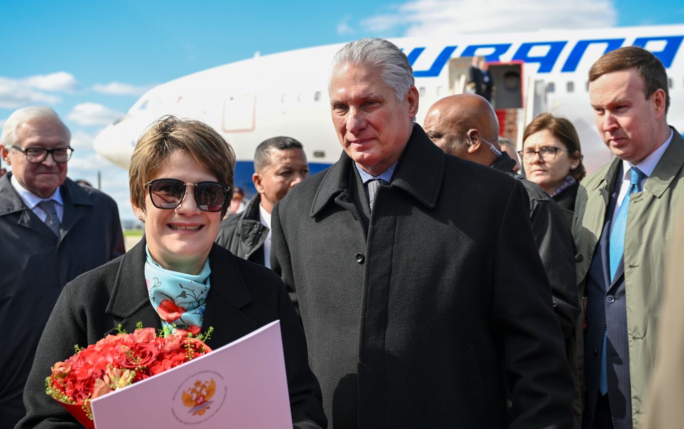President of Cuba Miguel Diaz-Canel Bermudez arrives in Moscow to attend celebrations to mark 80th anniversary of Victory