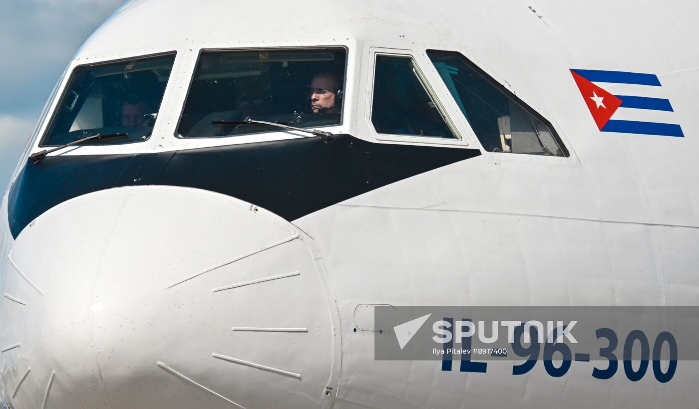 President of Cuba Miguel Diaz-Canel Bermudez arrives in Moscow to attend celebrations to mark 80th anniversary of Victory