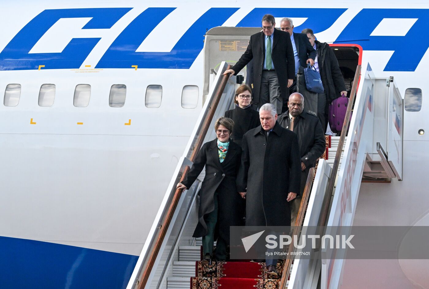 President of Cuba Miguel Diaz-Canel Bermudez arrives in Moscow to attend celebrations to mark 80th anniversary of Victory