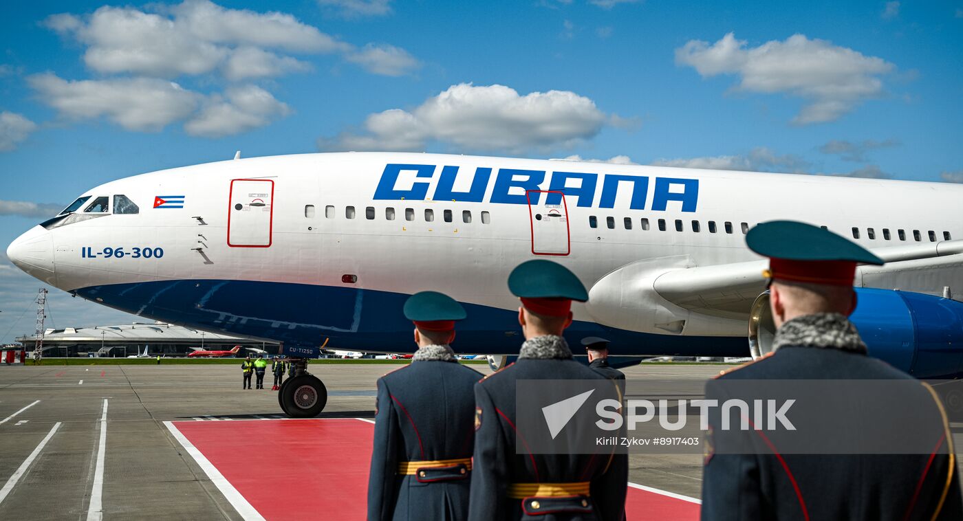 President of Cuba Miguel Diaz-Canel Bermudez arrives in Moscow to attend celebrations to mark 80th anniversary of Victory