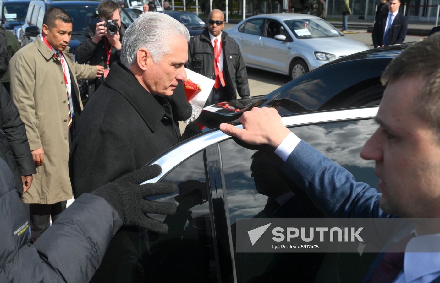President of Cuba Miguel Diaz-Canel Bermudez arrives in Moscow to attend celebrations to mark 80th anniversary of Victory