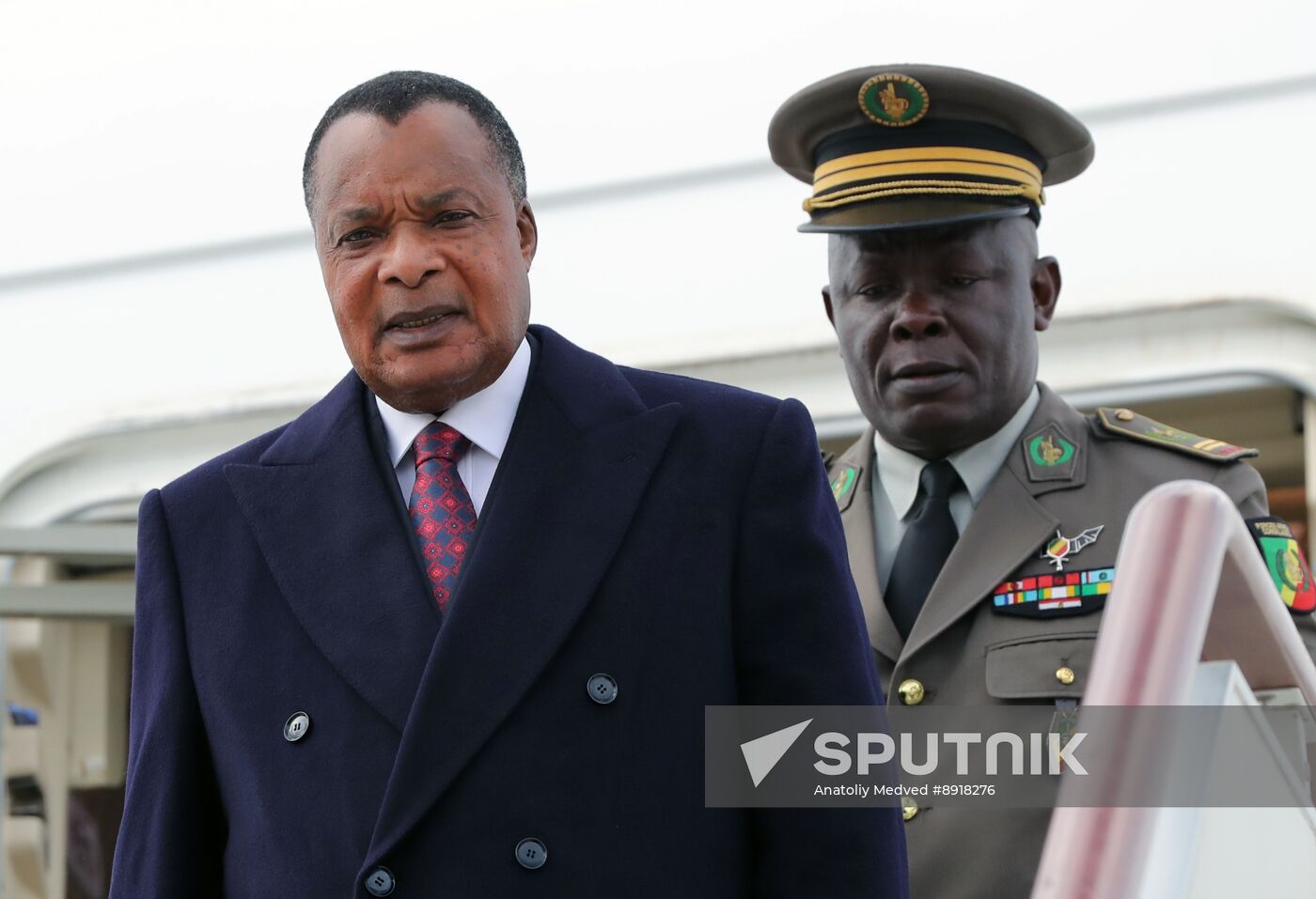 President of the Republic of the Congo Denis Sassou Nguesso arrives in Moscow