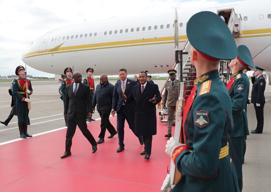 President of the Republic of the Congo Denis Sassou Nguesso arrives in Moscow