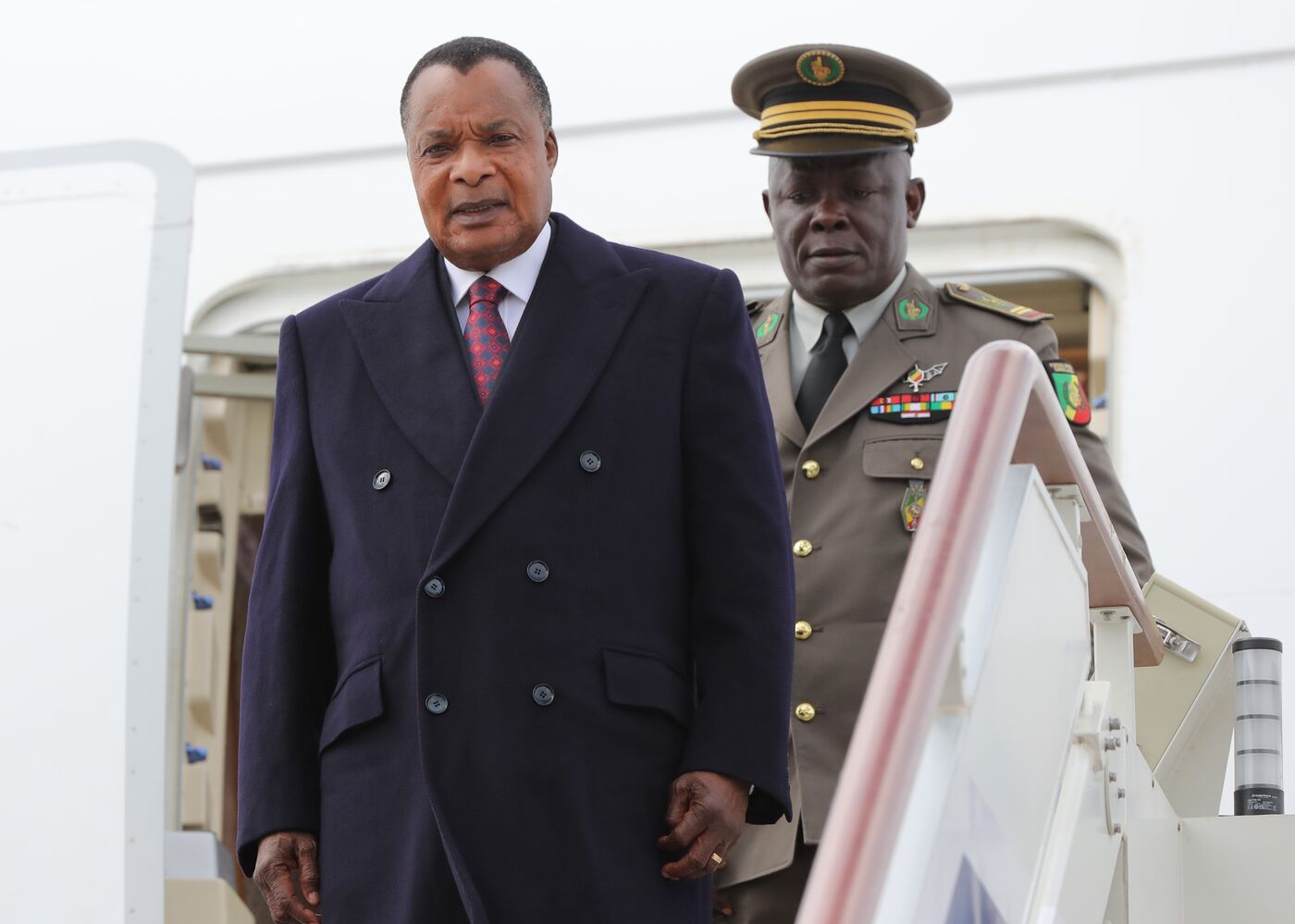 President of the Republic of the Congo Denis Sassou Nguesso arrives in Moscow