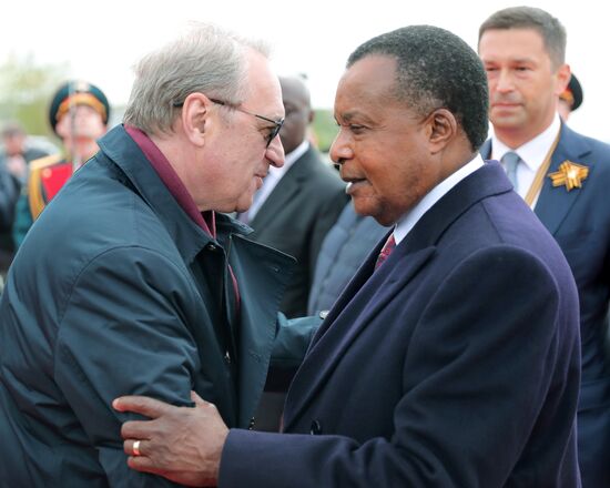 President of the Republic of the Congo Denis Sassou Nguesso arrives in Moscow