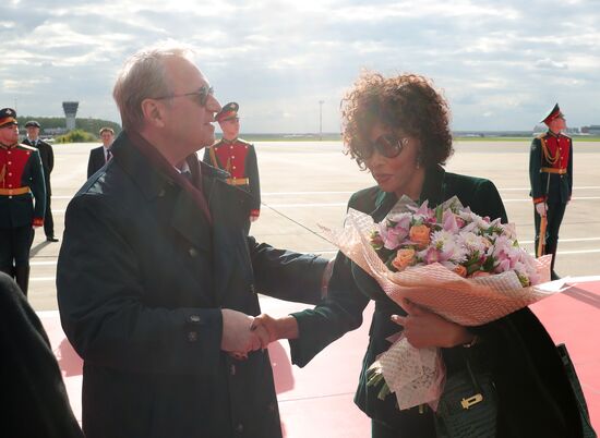 President of the Republic of the Congo Denis Sassou Nguesso arrives in Moscow